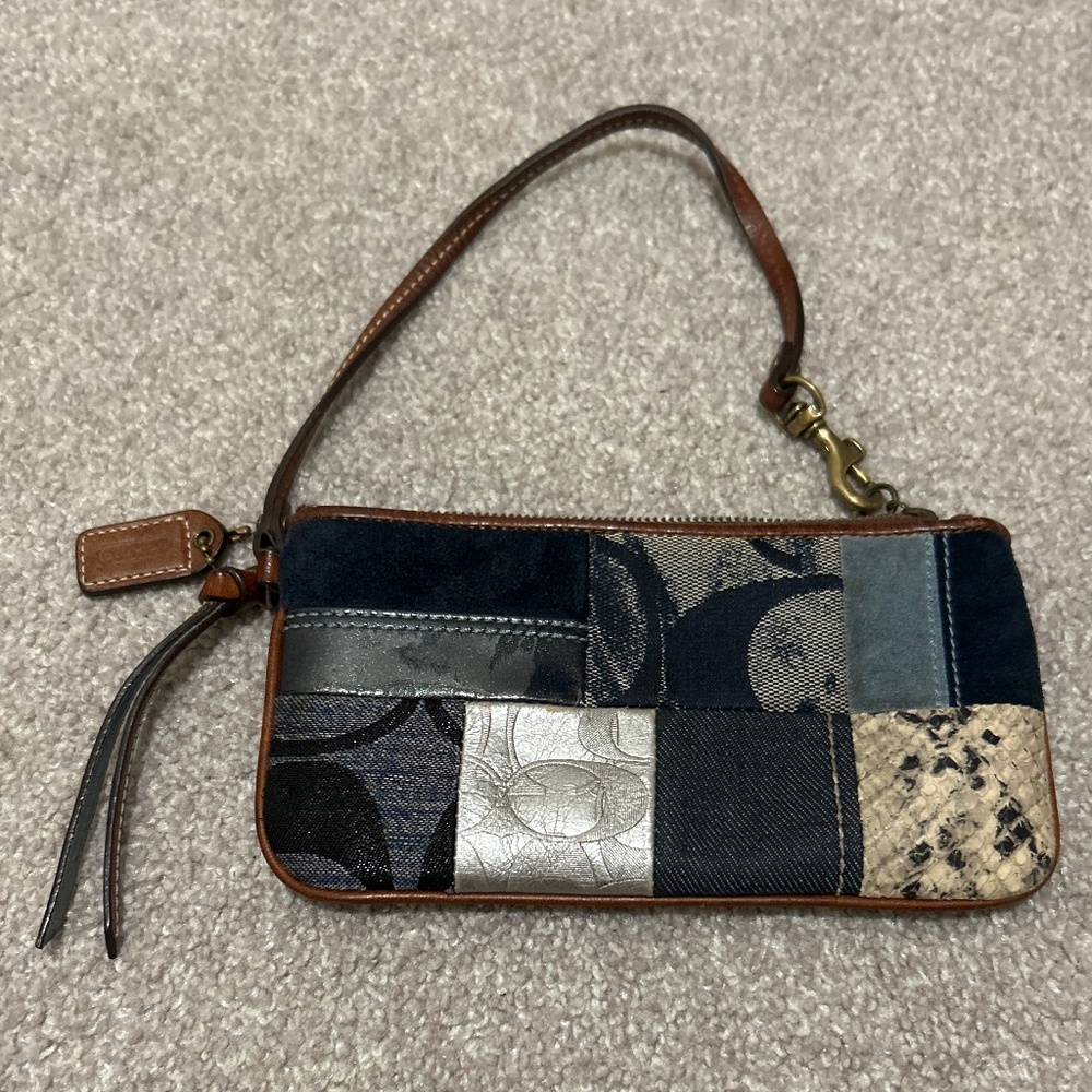 Coach | Denim Patchwork  Wristlet